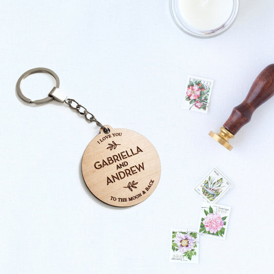 Custom keychain, Anniversary gift, couple gift, Anniversary keychain, wood keychain, gifts for him, gifts for her, keyring