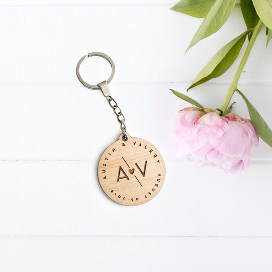 Custom keychain, Anniversary gift, couple gift, Anniversary keychain, wood keychain, gifts for him, gifts for her, keyring