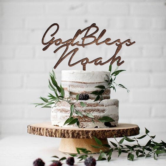 God Bless Cake Topper, Personalized God Bless Cake Topper, Baptism Cake Topper, Christening Cake Topper, Communion Cake Topper, God Bless