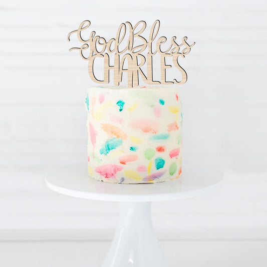 God Bless Cake Topper, Personalized God Bless Cake Topper, Baptism Cake Topper, Christening Cake Topper, Communion Cake Topper, God Bless