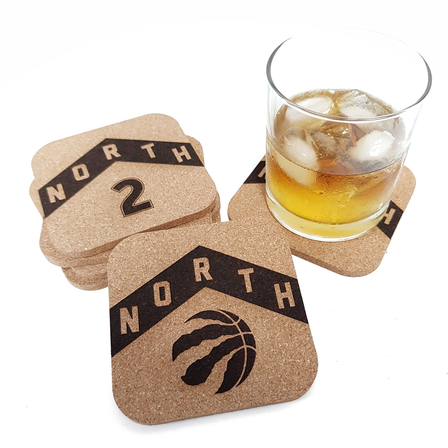 Custom Logo Cork Coasters, Engraved Business Branding