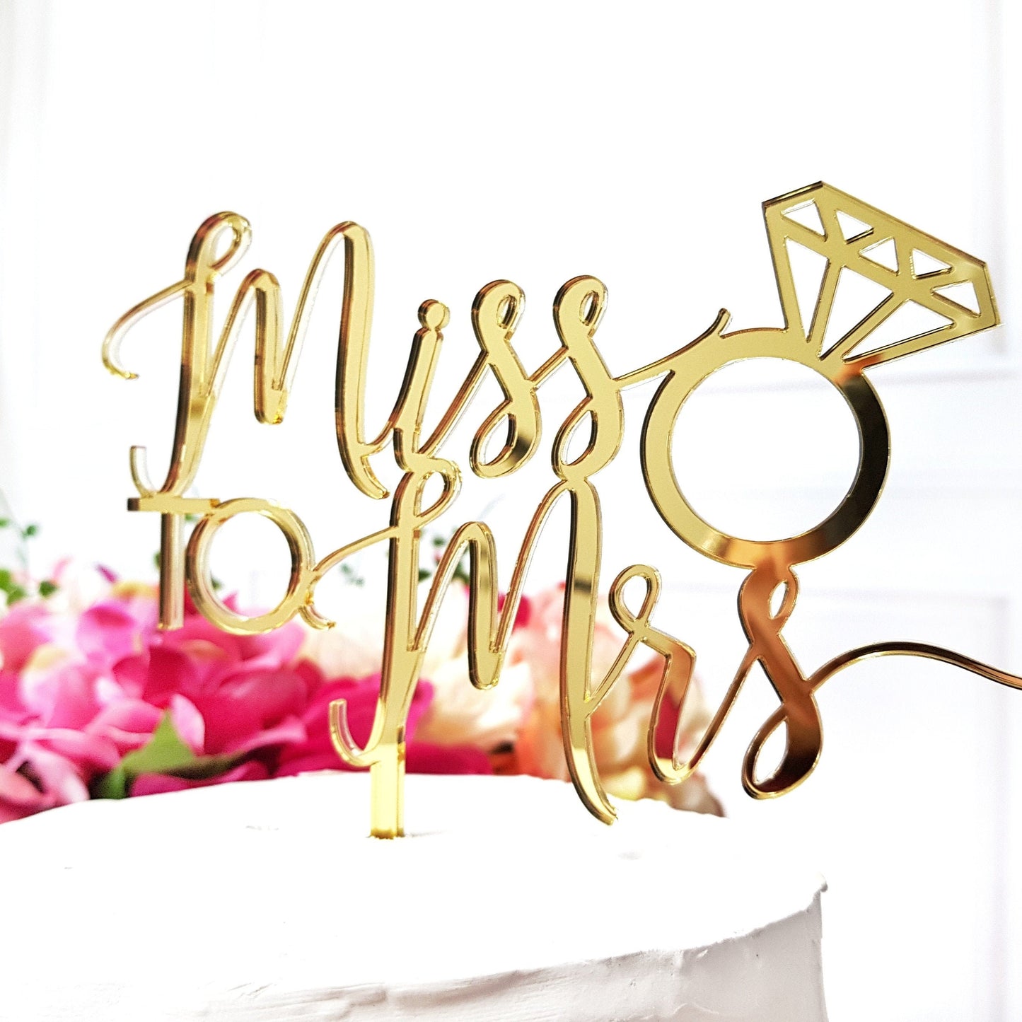 Bridal Cake Topper, Wedding Cake Topper, Miss to Mrs Cake Topper, Bridal shower Cake Topper, custom Cake Topper, Cake decor