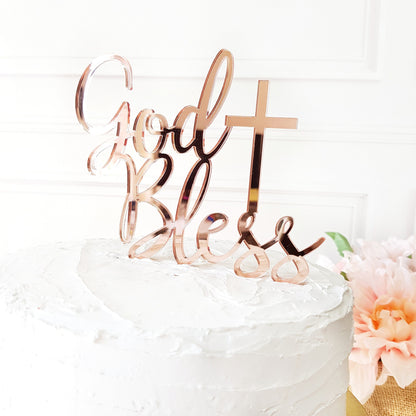 God bless Cake Topper, baptism Cake Topper, first communio Cake Topper, Holly Cake Topper, Calligraphy Cake Topper, God Cake Topper