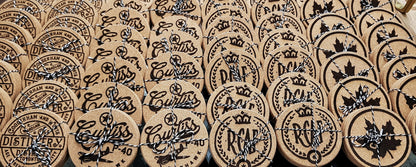 Custom Logo Cork Coasters, Engraved Business Branding