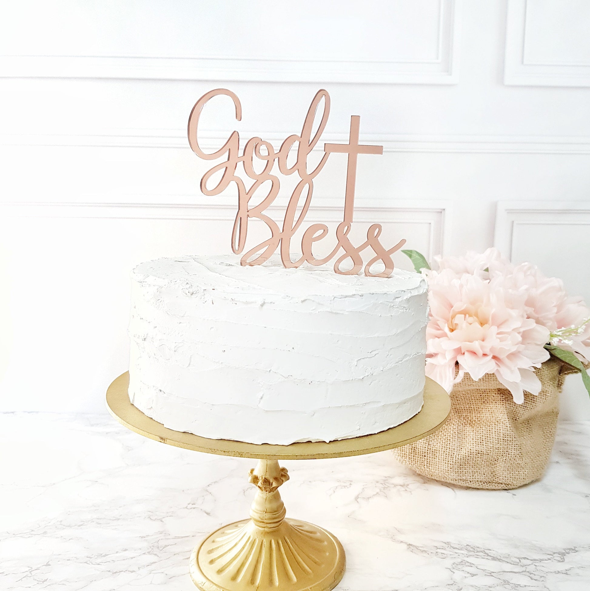 God bless Cake Topper, baptism Cake Topper, first communio Cake Topper, Holly Cake Topper, Calligraphy Cake Topper, God Cake Topper