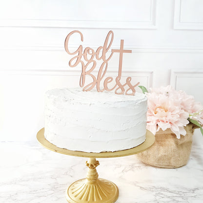 God bless Cake Topper, baptism Cake Topper, first communio Cake Topper, Holly Cake Topper, Calligraphy Cake Topper, God Cake Topper
