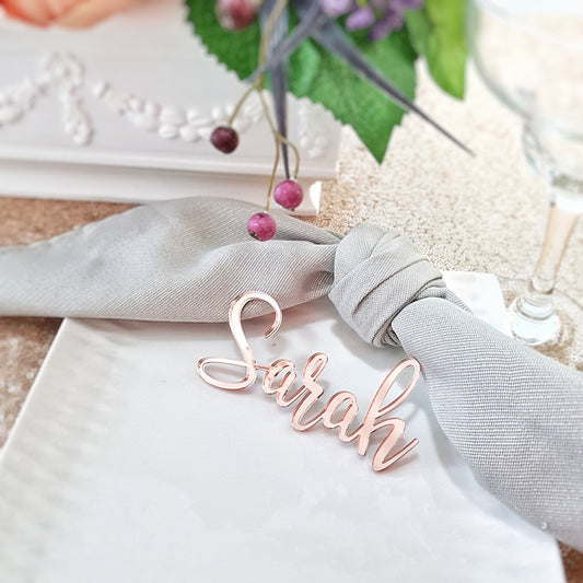 Personalized Gold Mirror Acrylic Place Cards, Wedding Escort Cards