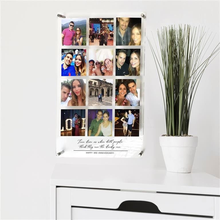 Custom Acrylic Photo Collage Print, Anniversary Gift