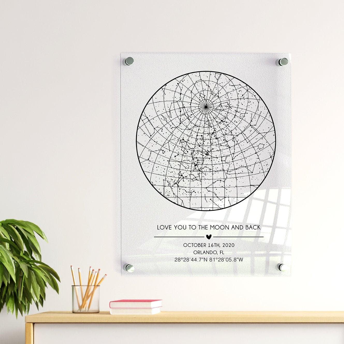Custom Acrylic Star Map Print, Personalized Constellation Gift