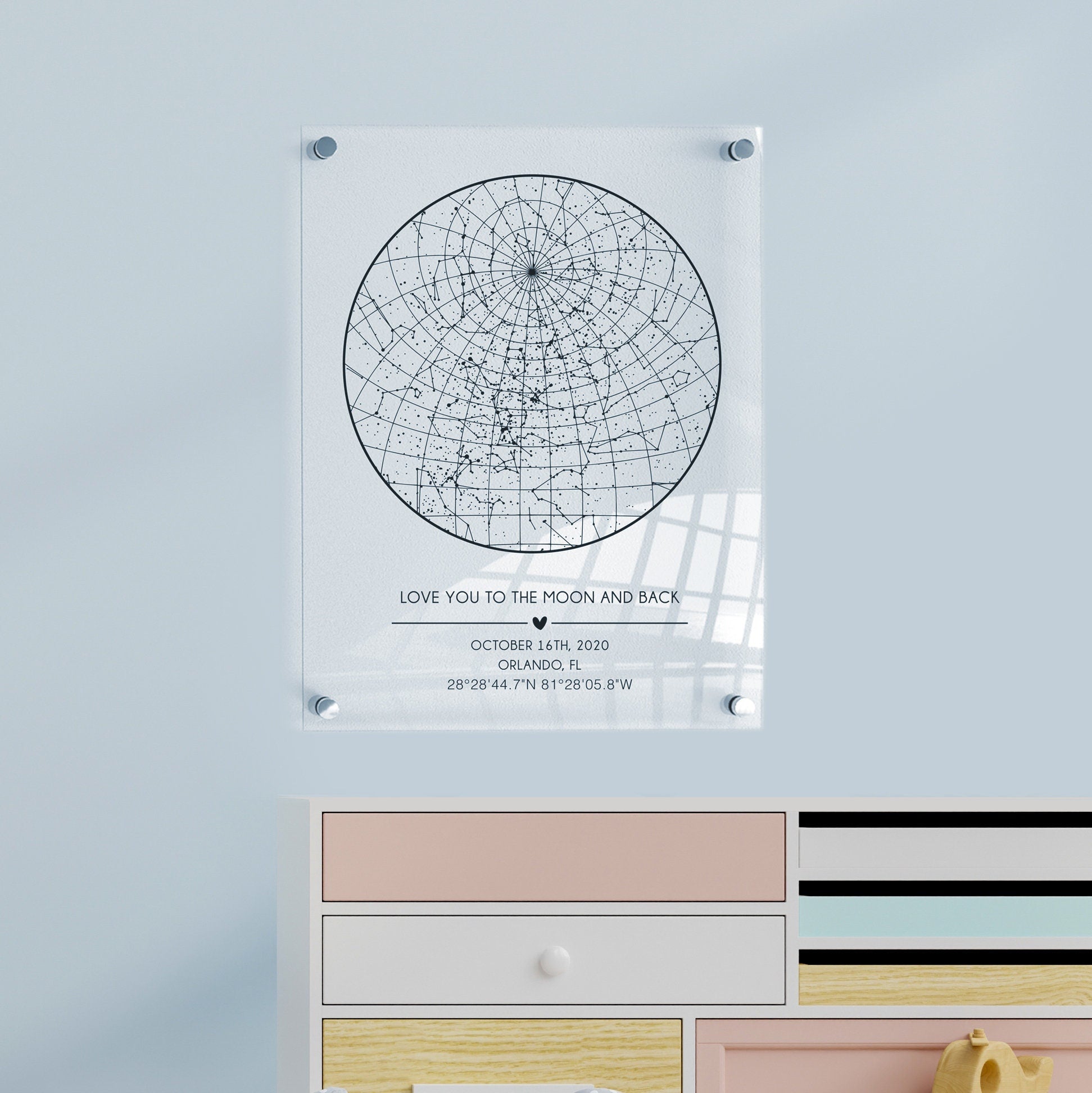 Custom Acrylic Star Map Print, Personalized Constellation Gift