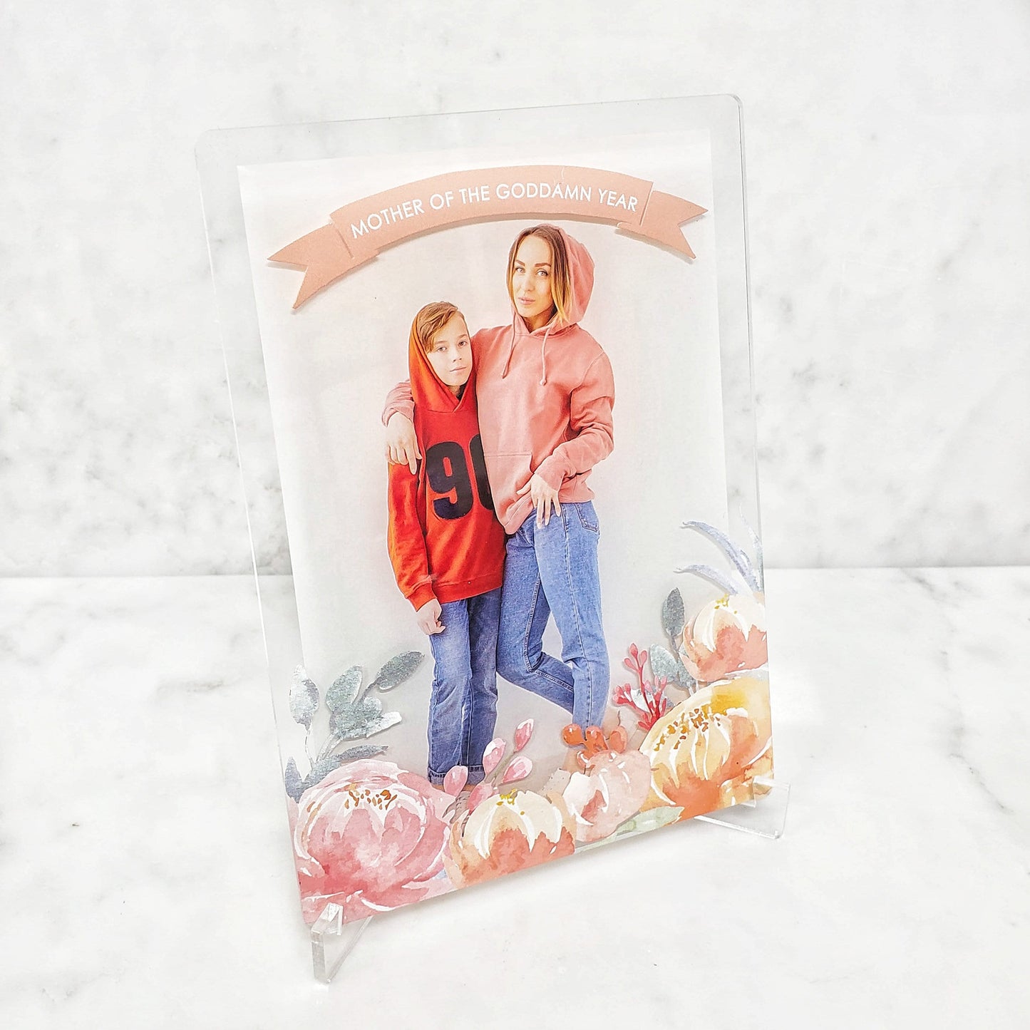 Personalized Acrylic Photo Plaque, Custom Mother's Day Gift