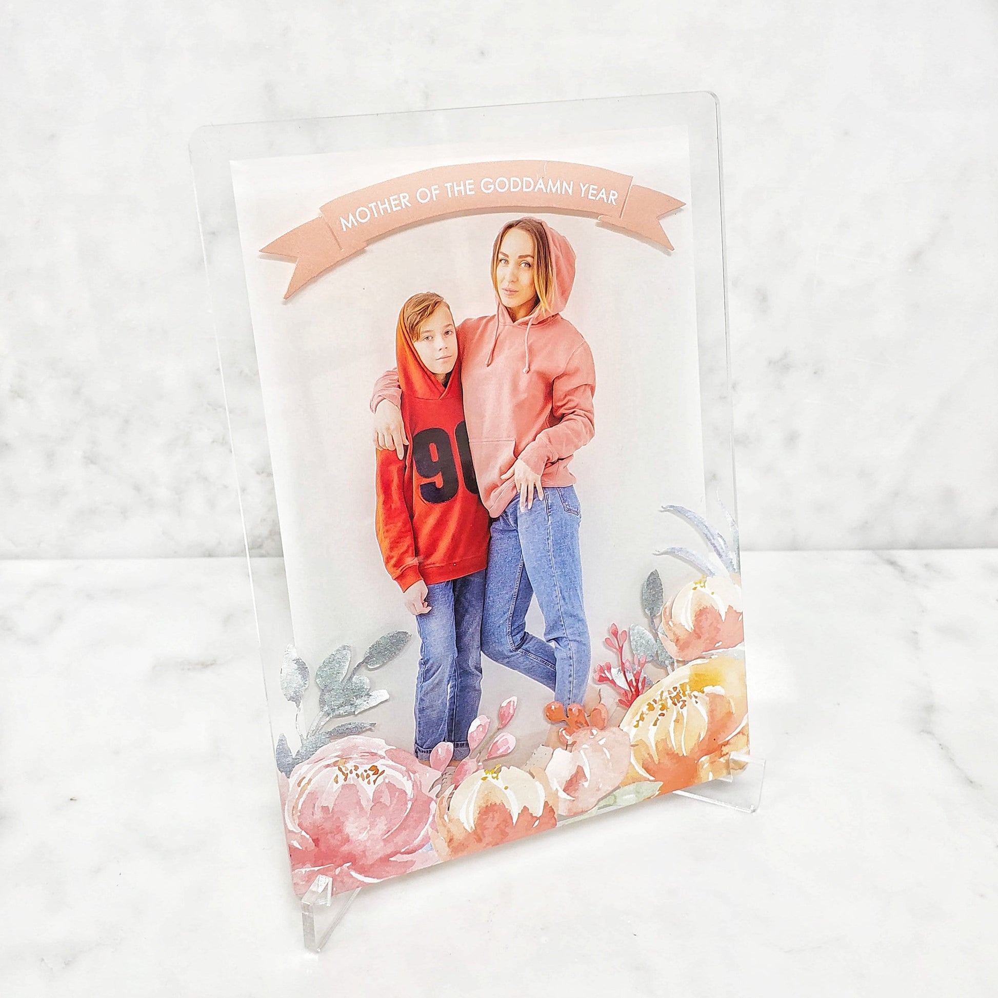 Personalized Acrylic Photo Plaque, Custom Mother's Day Gift
