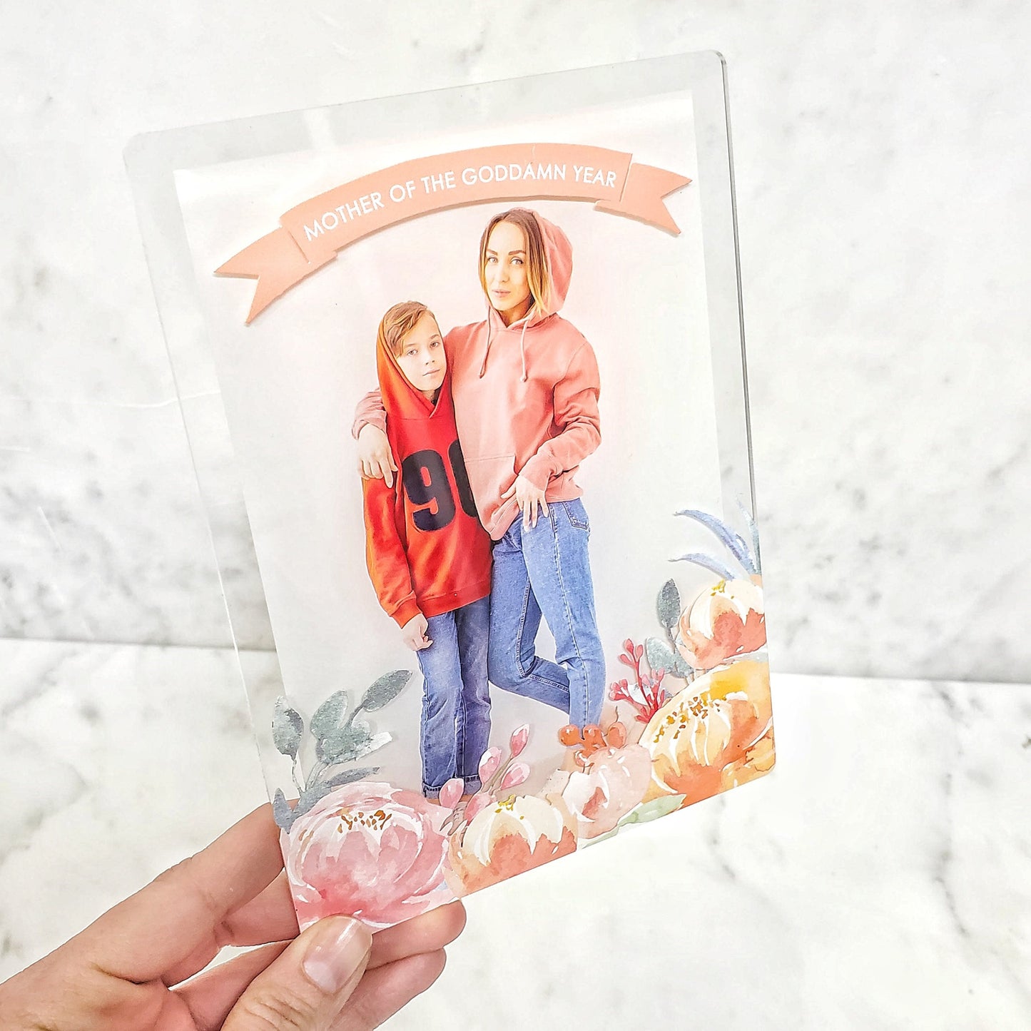 Personalized Acrylic Photo Plaque, Custom Mother's Day Gift