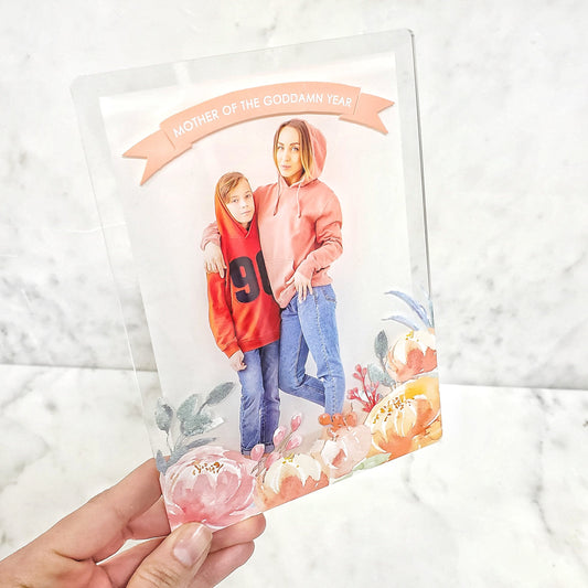Personalized Acrylic Photo Plaque, Custom Mother's Day Gift