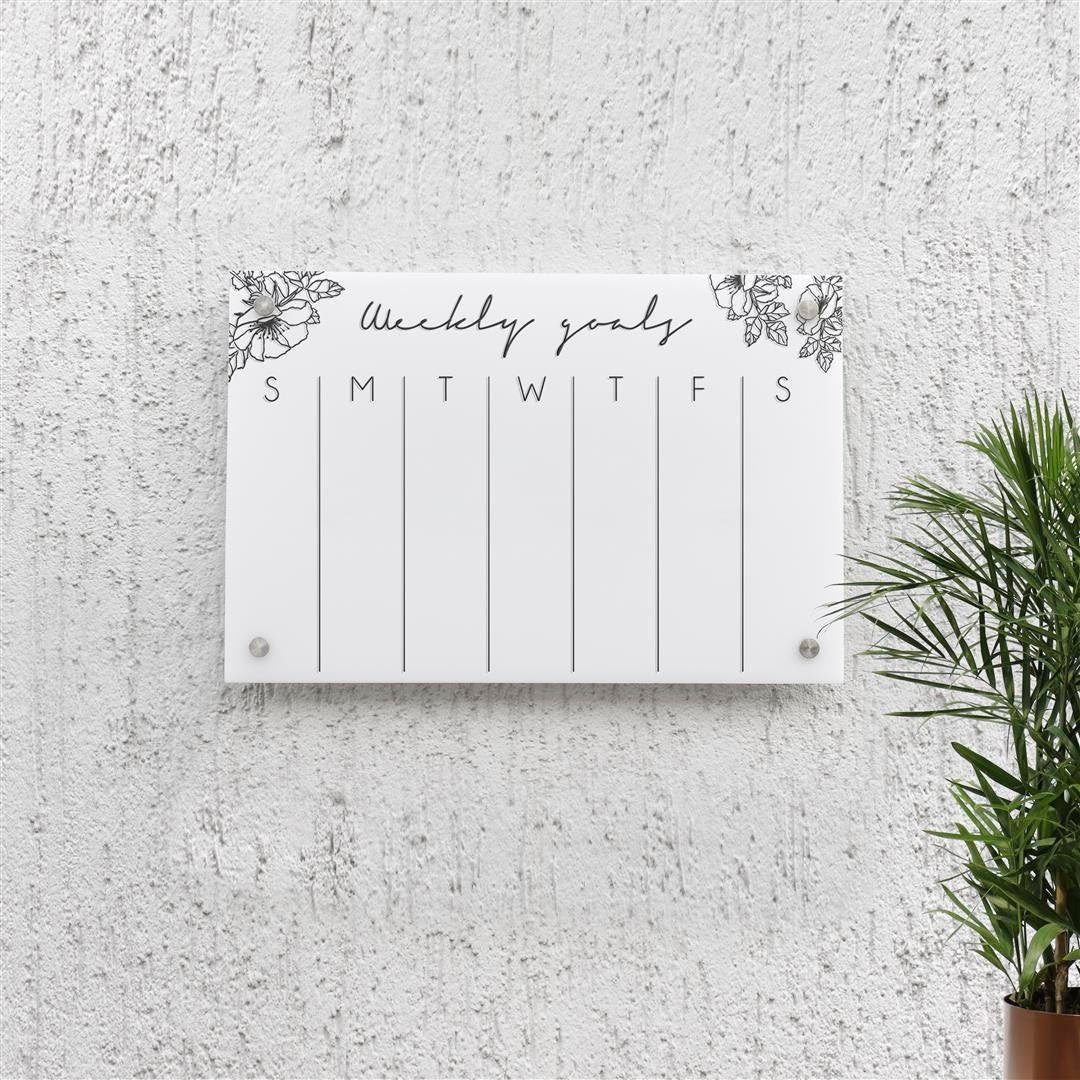 Monthly Acrylic calendar for wall, 2026 Planner, Dry Erase Calendar, Personalized Acrylic calendar, Housewarming gift, Calendar with notes