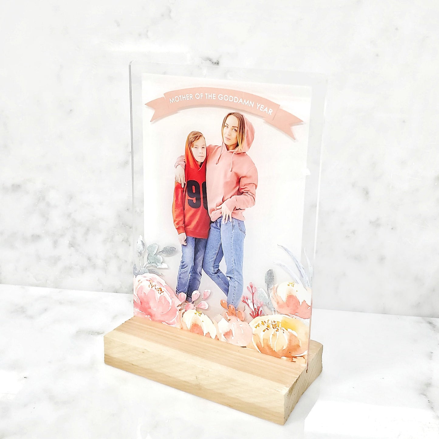 Personalized Acrylic Photo Plaque, Custom Mother's Day Gift