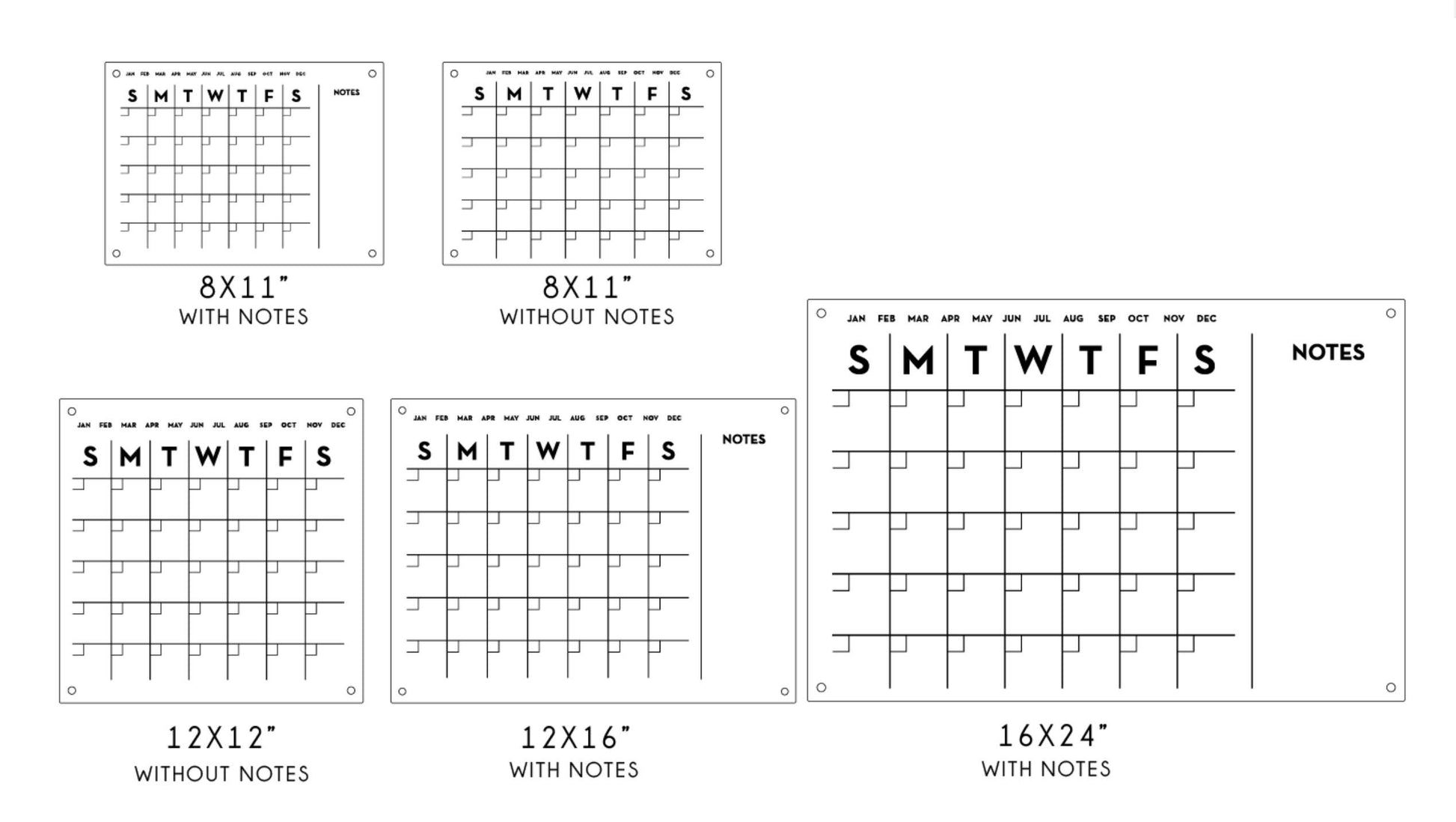 Monthly Acrylic calendar for wall, 2026 Planner, Dry Erase Calendar, Personalized Acrylic calendar, Housewarming gift, Calendar with notes