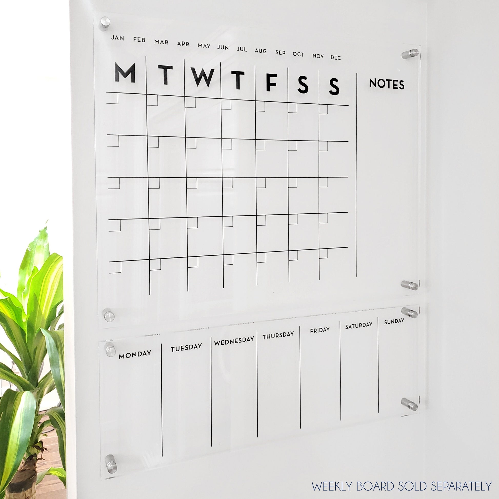 Monthly Acrylic calendar for wall, 2026 Planner, Dry Erase Calendar, Personalized Acrylic calendar, Housewarming gift, Calendar with notes