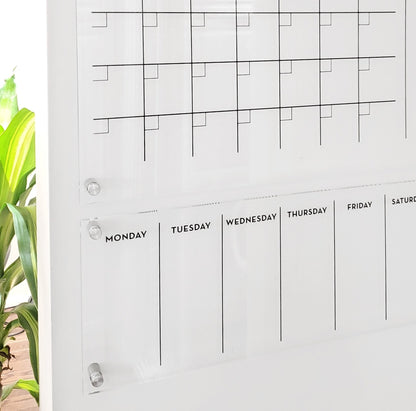 Weekly acrylic calendar for wall, Dry Erase Calendar, Office decor, Personalized Acrylic calendar, Housewarming gift