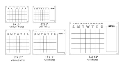 Monthly Acrylic calendar for wall, 2026 Planner, Dry Erase Calendar, Personalized Acrylic calendar, Housewarming gift, Calendar with notes