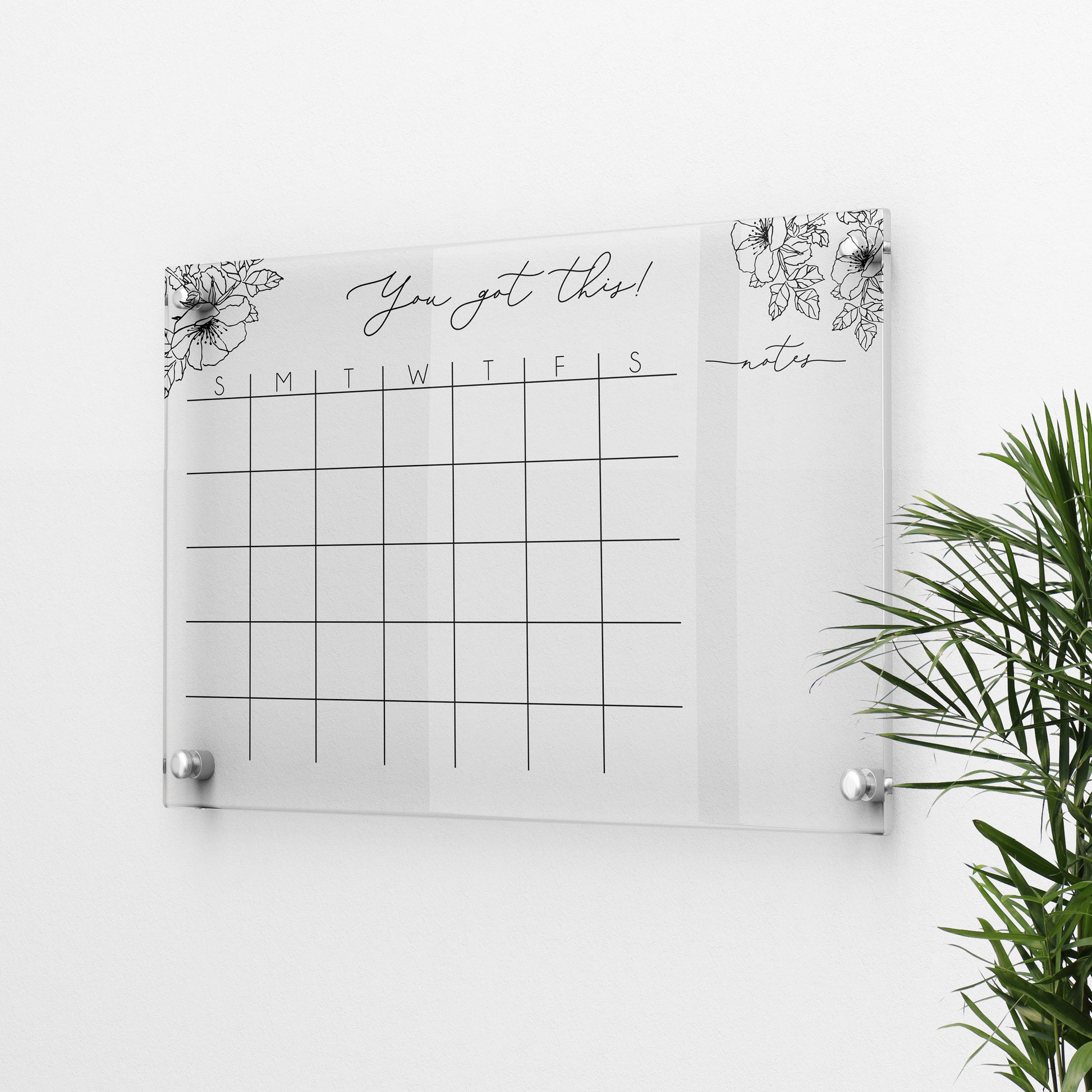 Monthly Acrylic calendar for wall, 2026 Planner, Dry Erase Calendar, Personalized Acrylic calendar, Housewarming gift, Calendar with notes