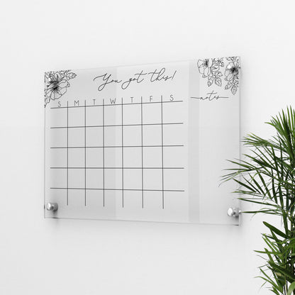 Monthly Acrylic calendar for wall, 2026 Planner, Dry Erase Calendar, Personalized Acrylic calendar, Housewarming gift, Calendar with notes