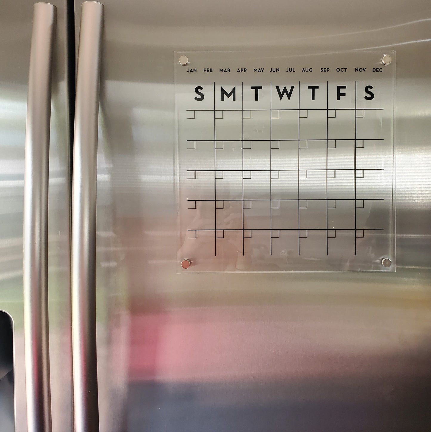 Personalized Magnetic Calendar, Fridge Calendar, Dry Erase Monthly Planner for Fridge, Acrylic Calendar For Kitchen