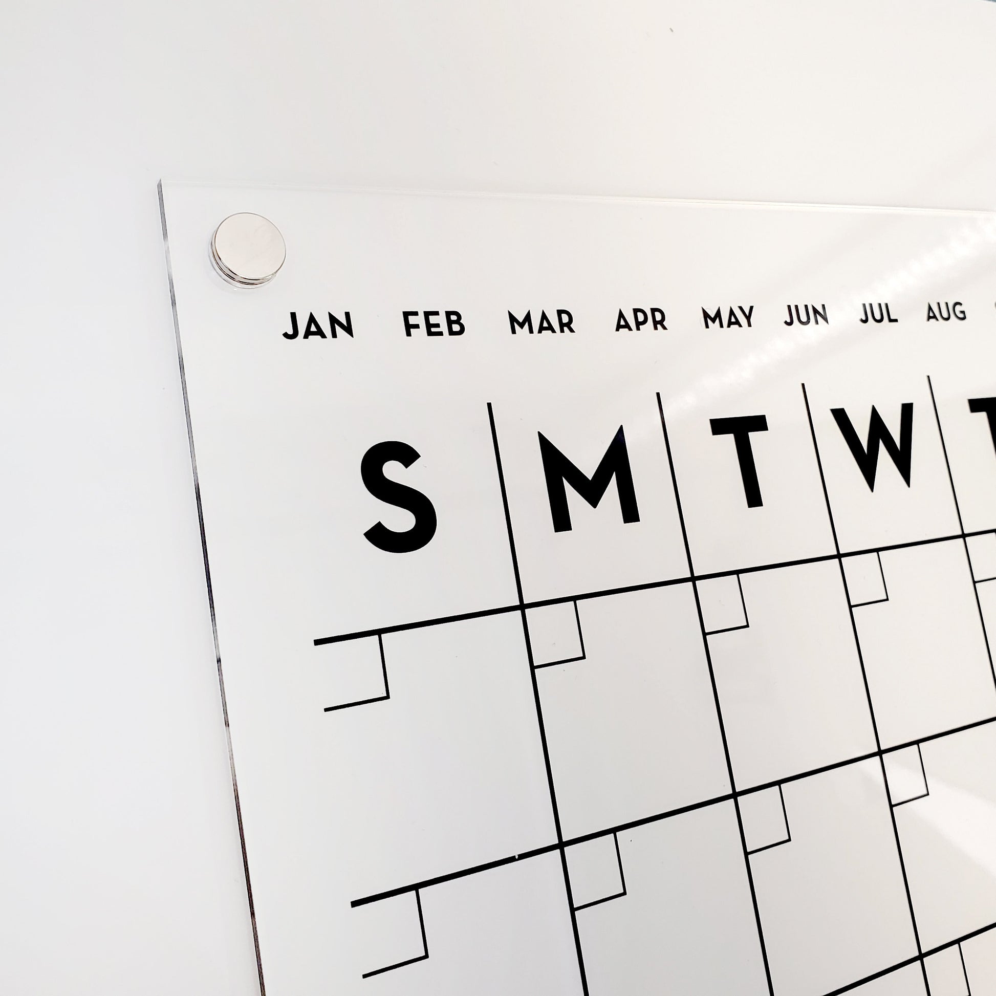 Magnetic Monthly Acrylic calendar, Planner, Dry Erase Calendar, Personalized Acrylic calendar, Fridge Calendar, Calendar with notes