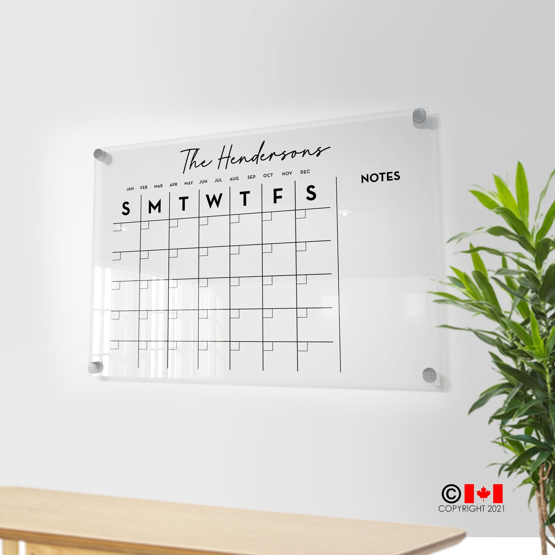 Custom Family Wall Planner, Calendar for Wall, Magnetic Dry Erase Planner, Family Command Center, Housewarming gift