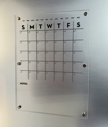 Personalized Magnetic Calendar, Fridge Calendar, Dry Erase Monthly Planner for Fridge, Acrylic Calendar For Kitchen