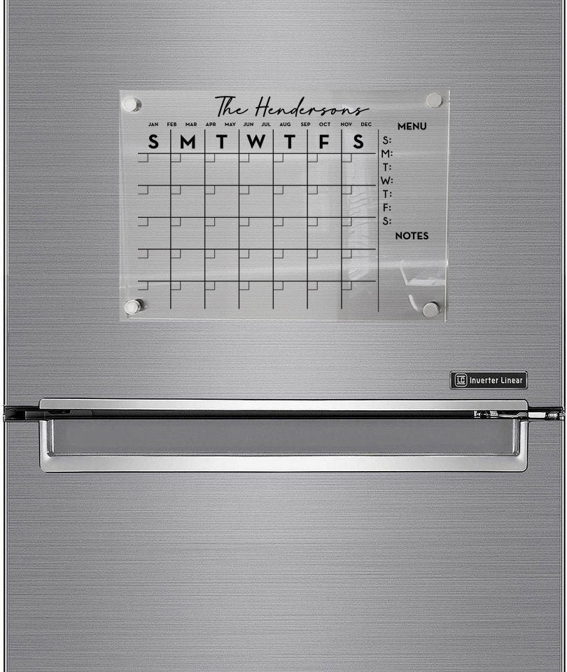 Custom Family Fridge Planner, Magnetic Calendar for Fridge, Magnetic Dry Erase Planner, Family Command Center, Housewarming gift
