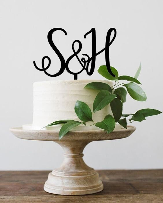 Initial Cake Toppers, wedding cake topper, Initials cake ornament, Wedding ornament, Custom cake topper, Acrylic Cake topper