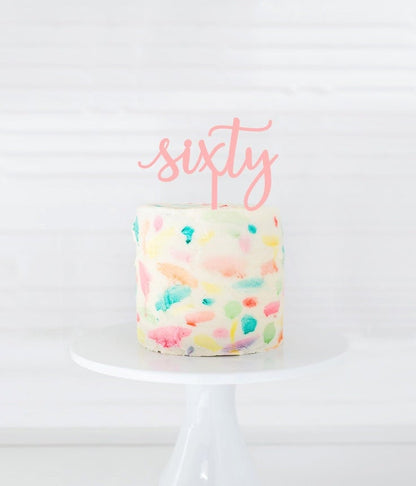 Sixty Cake Topper, year Cake Topper, Milestone Birthday, Anniversary Cake Topper, personalized cake topper