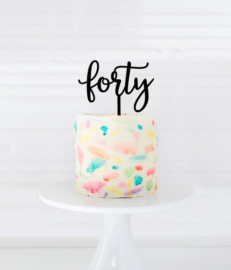 Forty Cake Topper, 40 year Cake Topper, Milestone Birthday, Anniversary Cake Topper, 40th Birthday Cake Topper, personalized cake topper