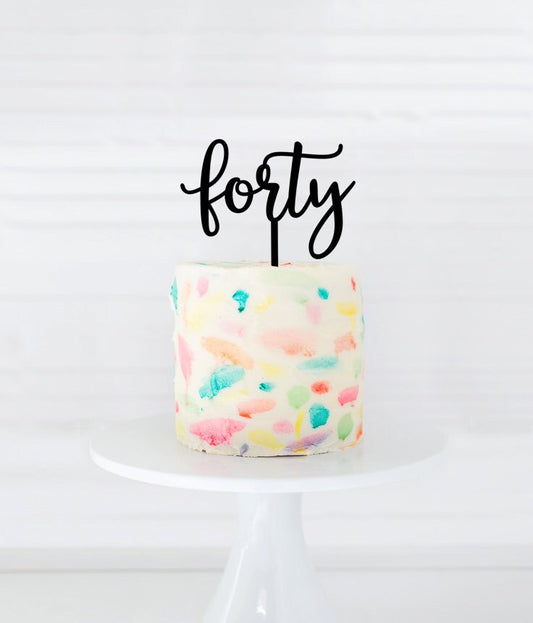Forty Cake Topper, 40 year Cake Topper, Milestone Birthday, Anniversary Cake Topper, 40th Birthday Cake Topper, personalized cake topper