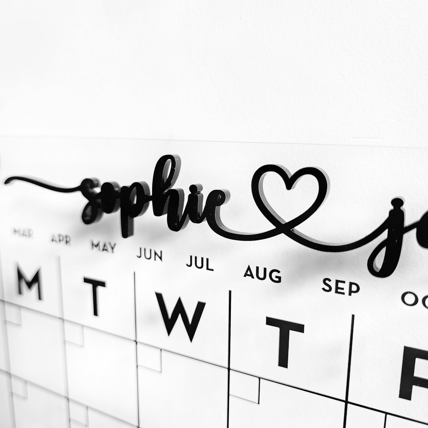 Monthly Acrylic calendar for wall, 2026 Planner, Dry Erase Calendar, Personalized Acrylic calendar, Housewarming gift, Calendar with notes