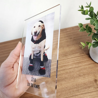 Personalized Pet Photo Acrylic Plaque – Custom Dog Memorial Gift