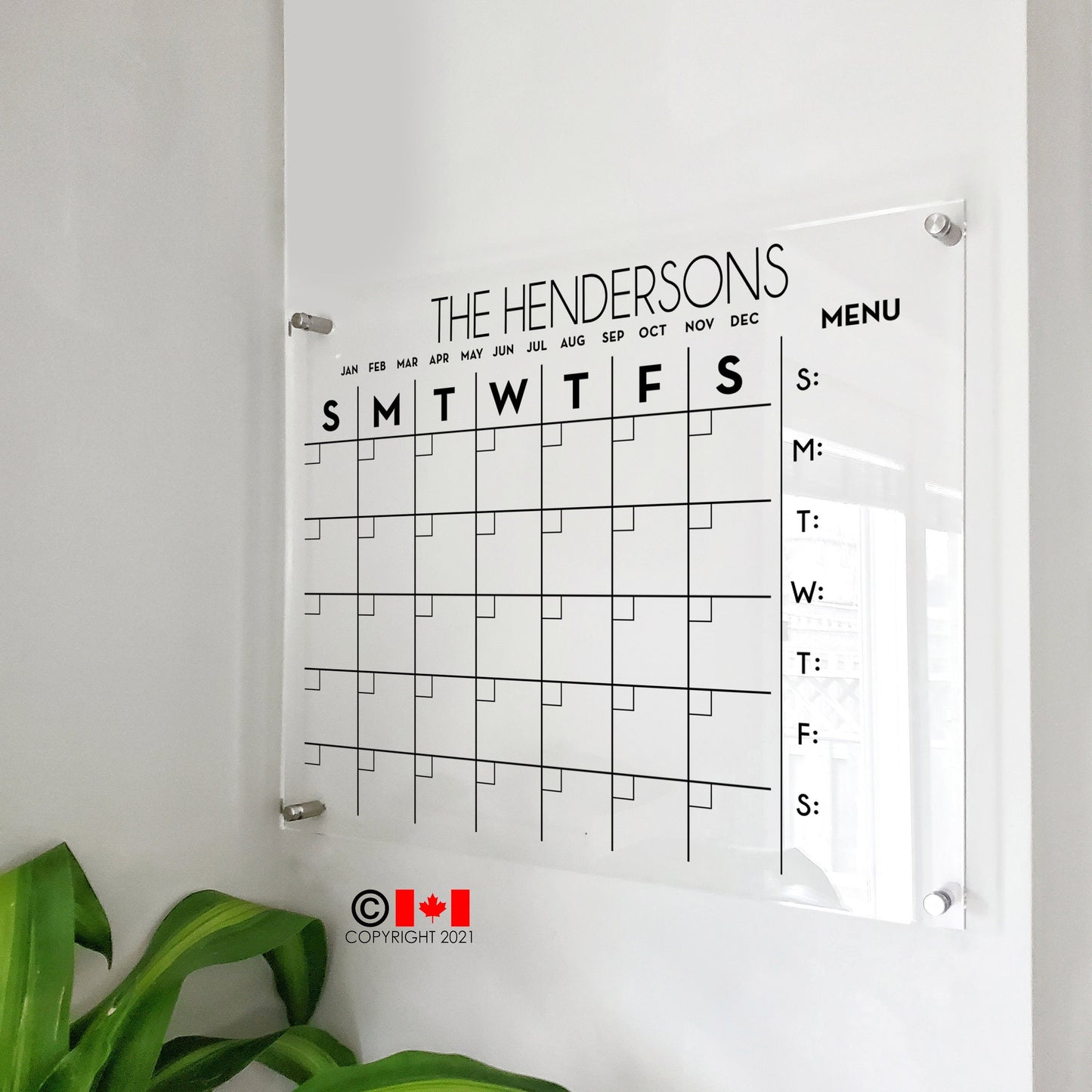 Monthly Acrylic calendar for wall, 2026 Planner, Dry Erase Calendar, Personalized Acrylic calendar, Housewarming gift, Calendar with notes