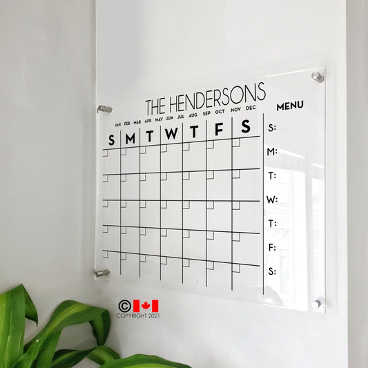 Monthly Acrylic calendar for wall, 2026 Planner, Dry Erase Calendar, Personalized Acrylic calendar, Housewarming gift, Calendar with notes