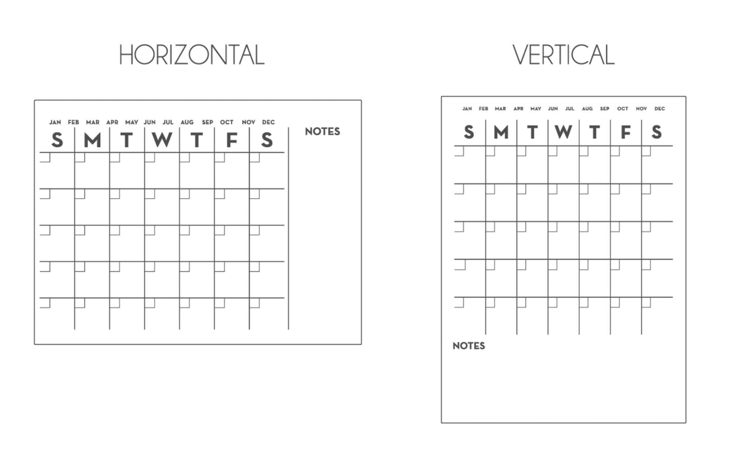 Magnetic Monthly Acrylic calendar, Planner, Dry Erase Calendar, Personalized Acrylic calendar, Fridge Calendar, Calendar with notes