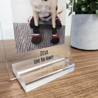 Personalized Pet Photo Acrylic Plaque – Custom Dog Memorial Gift