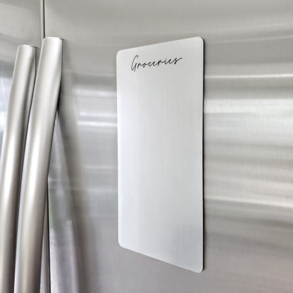 Magnetic Acrylic Fridge Planner | Aluminum Finish, Dry Erase Board