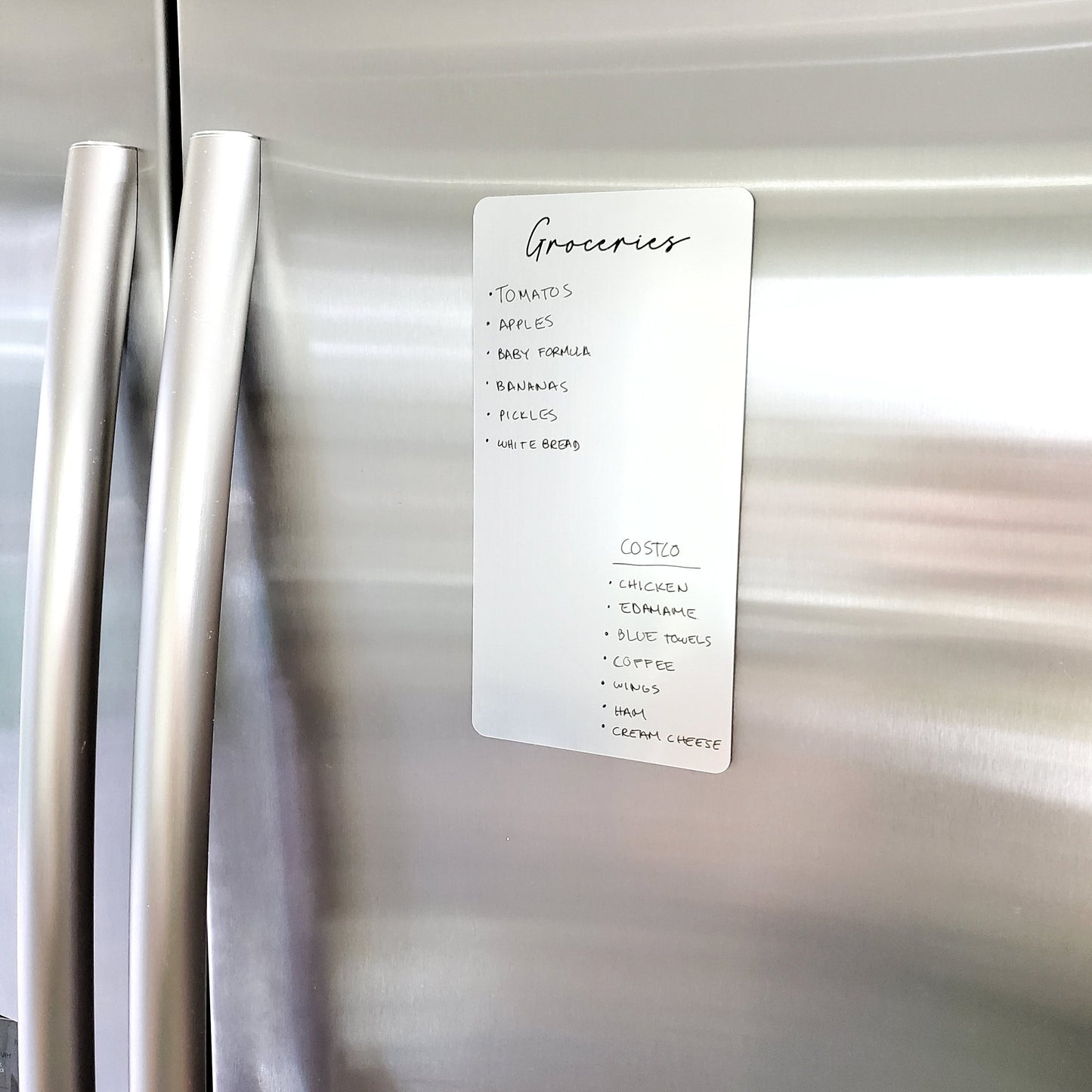 Magnetic Acrylic Fridge Planner | Aluminum Finish, Dry Erase Board