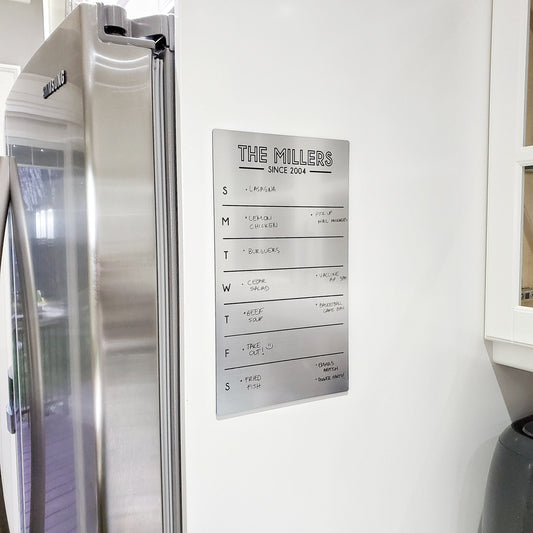 Fridge Planner | Weekly Planner | dry erase board | acrylic board | office decor | housewarming gift | Magnetic Planner | Menu Planner
