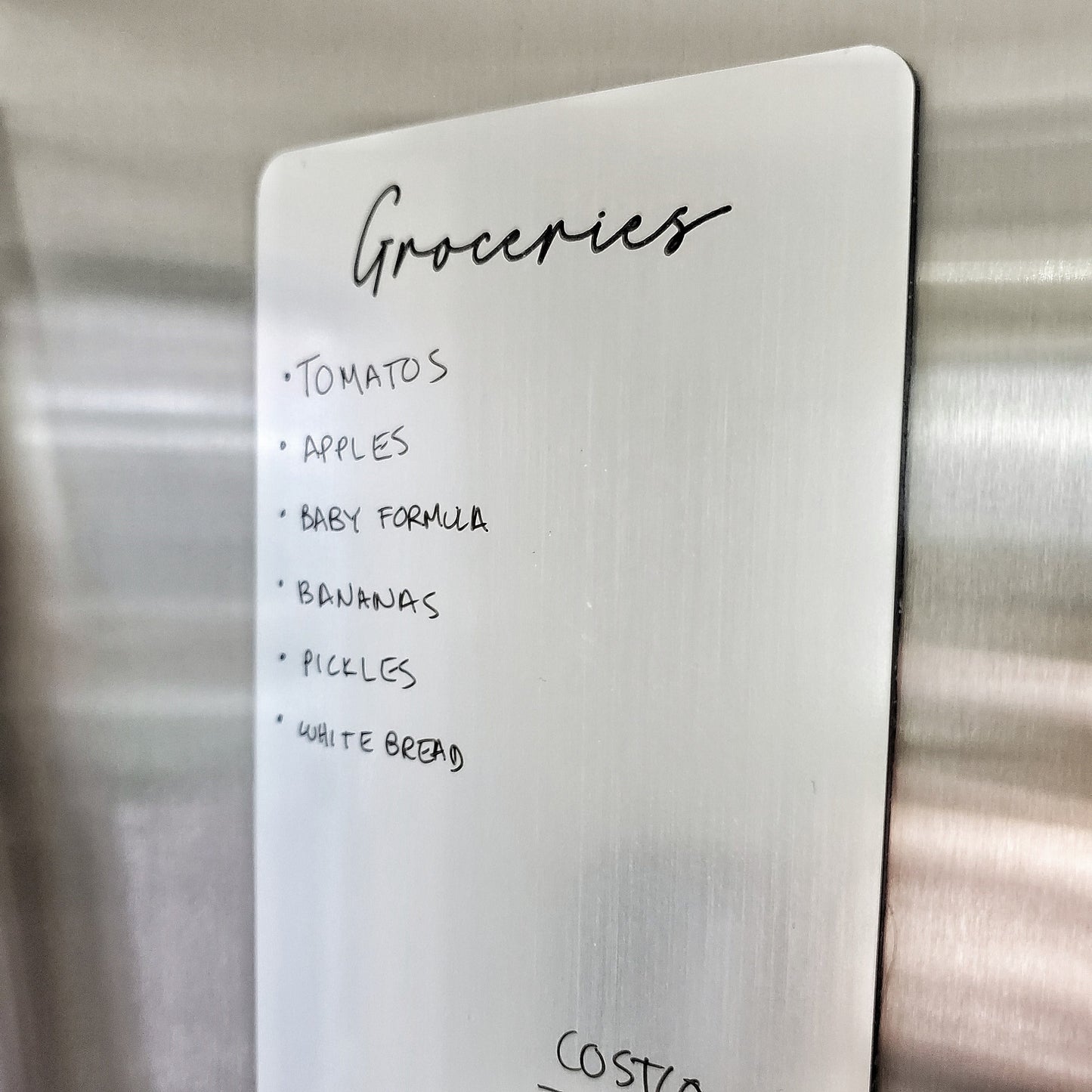 Magnetic Acrylic Fridge Planner | Aluminum Finish, Dry Erase Board