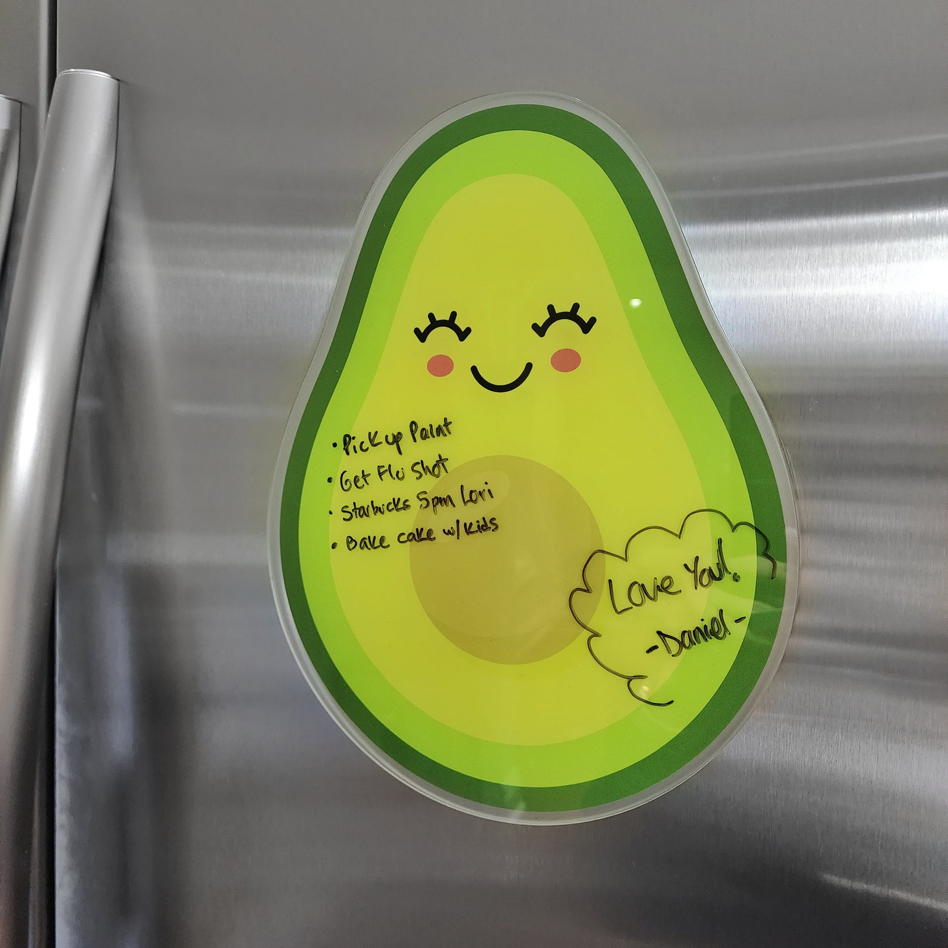 Magnetic Fridge Planner - Cute Avocado Dry Erase Board