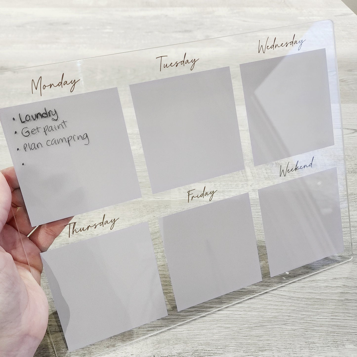 Desk weekly Planner, acrylic Planner, Dry Erase Board, Dry Erase Calendar, Custom planner, Acrylic Planner, Desk Calendar, weekly planner