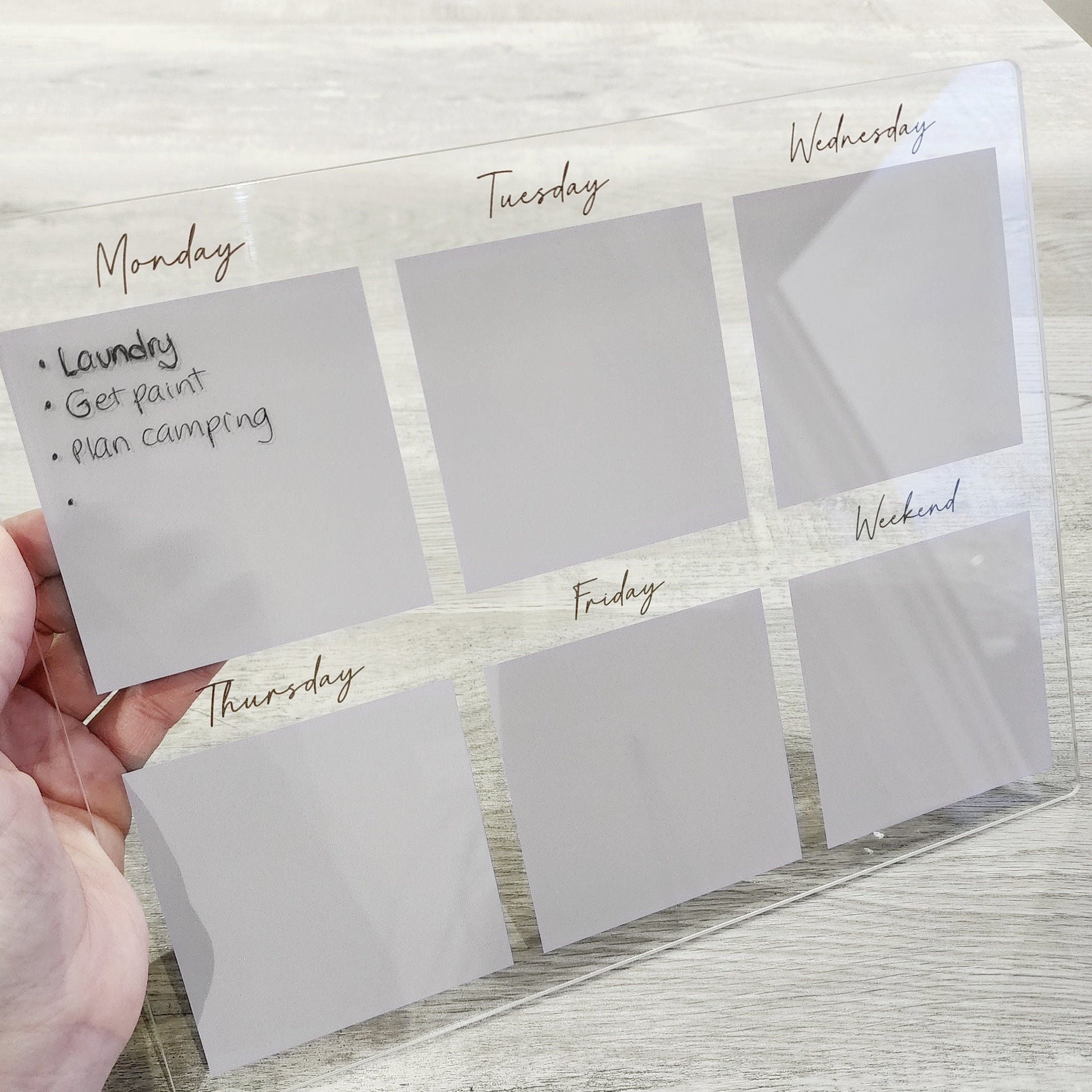 Desk weekly Planner, acrylic Planner, Dry Erase Board, Dry Erase Calendar, Custom planner, Acrylic Planner, Desk Calendar, weekly planner