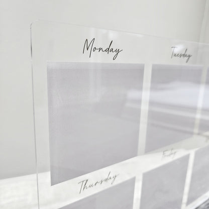 Desk weekly Planner, acrylic Planner, Dry Erase Board, Dry Erase Calendar, Custom planner, Acrylic Planner, Desk Calendar, weekly planner