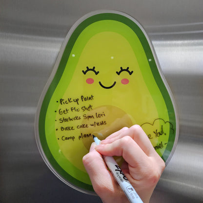 Magnetic Fridge Planner - Cute Avocado Dry Erase Board